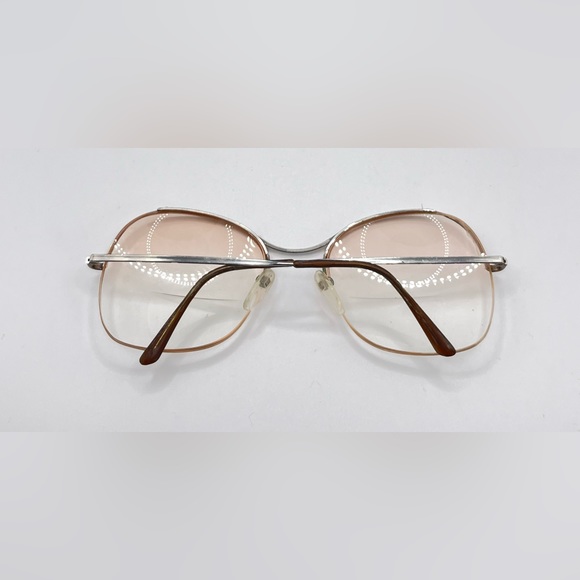 Vintage Logo Paris Silver Oval Half-Rim Sunglasses Frames Only - Picture 4 of 8